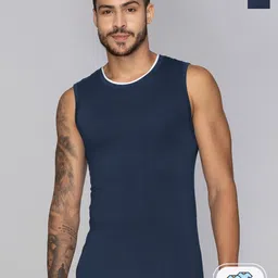 XYXX Men Navy Blue Pack Of 2 Moisture Absorbing Gym Vest with Anti-bacterial Silver Finish-image-68