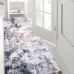 LUXEHOME INTERNATIONAL White & Grey Abstract Printed Floor Runner-picture-23