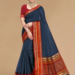 Sidhidata Navy Blue Coloured Kota Doria Cottton Manipuri Saree-picture-23
