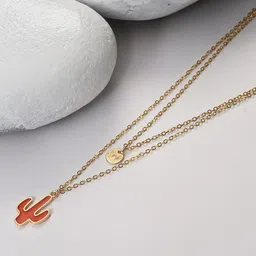 SOHI Gold-Plated Layered Minimal Alloy Necklace image 1