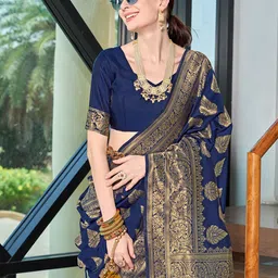 KALINI Ethnic Motifs Zari Banarasi Saree image 1