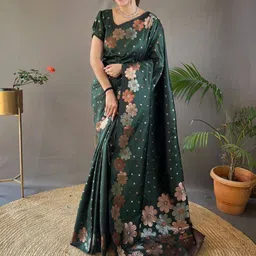 PHEASANT Woven Design Zari  Banarasi Saree-image-44