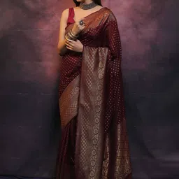 PHEASANT Woven Design Zari Banarasi Saree-picture-16