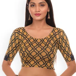 Bindigasm's Advi Printed Saree Blouse image 2