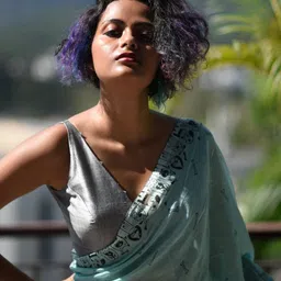 Suta Women Grey Solid Saree Blouse-image-78