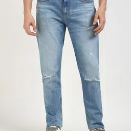 Calvin Klein Jeans Men Tapered Fit Low Distress Heavy Fade Stretchable Jeans-image-15