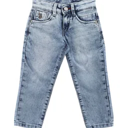U.S. Polo Assn. Kids Boys Blue Slim Fit Clean Look Heavy Fade Cotton Jeans-picture-54