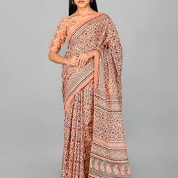 TROPWEAR Ethnic Motifs Block Print Saree-picture-39