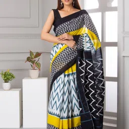 KIAARON Batik Printed Pure Cotton Block Print Saree-picture-40