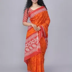 TROPWEAR Tie & Dyed Pure Cotton Saree-picture-14