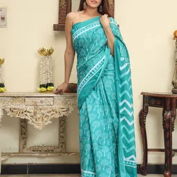 TROPWEAR Ethnic Motifs Printed Pure Cotton Saree-picture-15