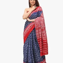clothonus Ethnic Motifs Pure Cotton Block Print Saree-picture-25