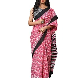JALTHER Ethnic Motifs Printed Pure Cotton Block Print Saree-picture-14
