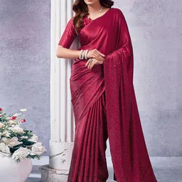 Mitera Embellished Beads and Stones Satin Saree-picture-30