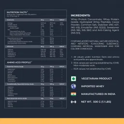 NUTRABAY Gold Tri Blend Whey Protein Powder - 500g 15 Servings (Hydrolyzed, Isolate & Concentrate) | 25g Protein, 5.6g BCAA, 4.2g Glutamic Acid| Muscle Growth & Recovery image 3