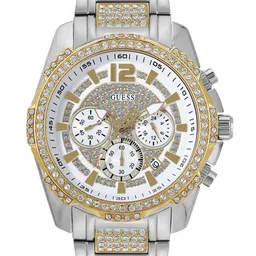 GUESS Men White Embellished Dial & Stainless Steel Straps Analogue Watch U0291G4M-image-10