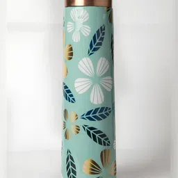HomeShastra Green and  Single Copper Printed Water Bottle 950 ml-image-28