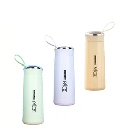 WELOUR Blue & Green 3 Pieces Glass Printed Water Bottle-image-59