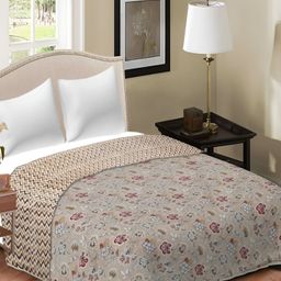 RF RELAXFEEL Beige & Brown Floral Heavy Winter 150 GSM Cotton Single Bed Dohar-picture-8
