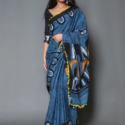 KALINI Geometric Printed Pure Cotton Saree-image-90