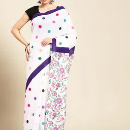 BUTA BUTI Floral Pure Cotton Saree-image-68