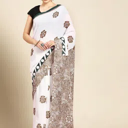 BUTA BUTI Floral Pure Cotton Saree-image-83