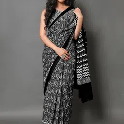 BUTA BUTI Ethnic Motifs Printed Pure Cotton Saree-picture-15