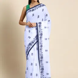 BUTA BUTI Floral Pure Cotton Saree-image-35