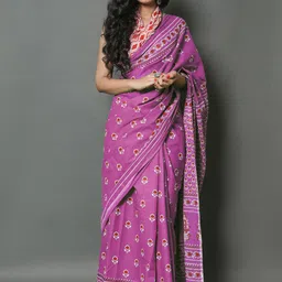 BUTA BUTI Ethnic Motifs Printed Pure Cotton Saree-picture-39