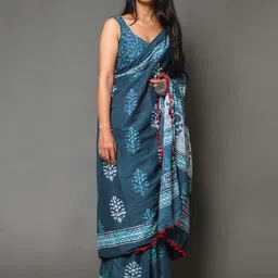 BUTA BUTI Ethnic Motifs Pure Cotton Saree-picture-27