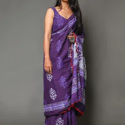 BUTA BUTI Floral Pure Cotton Saree-picture-42
