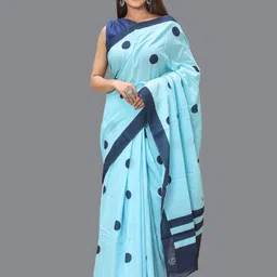 KALINI Polka Dot Printed Pure Cotton Saree-picture-27