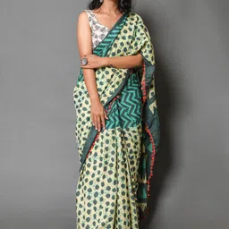 KALINI Ethnic Motifs Printed Pure Cotton Saree-picture-22