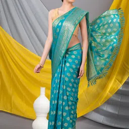 MAHALASA Woven Design Zari Saree with Tassels-picture-49