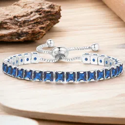 Designs & You Silver-Plated Cubic Zirconia-Studded Wraparound Bracelet-picture-15