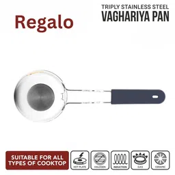 regalo 50 ml Stainless Steel Triply Tadka Pan with Long Silicon Handle image 5