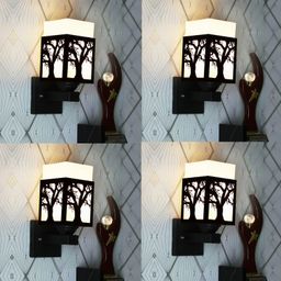 Gojeeva Black Wood Square Shaped Wall Lamp-picture-12