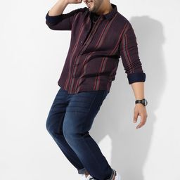 Instafab Plus Size Striped Comfort Cotton Casual Shirt-picture-1