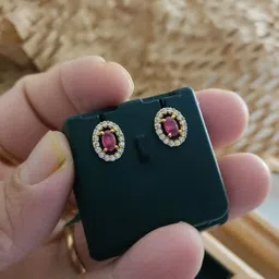 OM KRISHIV COLLECTION Oval Studs Earrings-picture-10