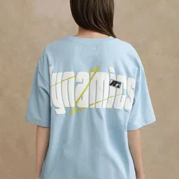 RAREISM Women Typography Printed Round Neck Cotton Oversized T-shirt-picture-35