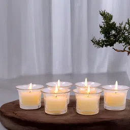 HOSLEY White 6 pieces Jar Candle image 3