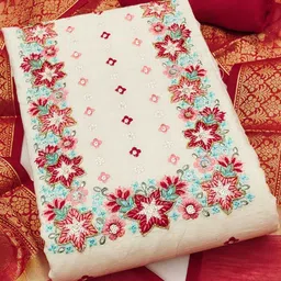 KALINI Embroidered Unstitched Dress Material image 3