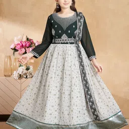 BAESD Thread Girls Embroidered Georgette Gown Maxi Dress-picture-58