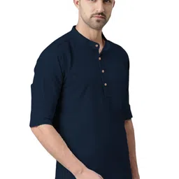 Navkanj Long Sleeves Mandarin Collar Straight Short Kurta image 4