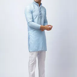 Aesthelia Men Regular Thread Work Kurta with Trousers image 2