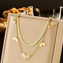 HOUSEOFTRENDZZ Gold-Toned Stainless Steel Necklace-picture-36