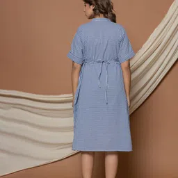 krambica Women Striped A-Line Midi Dress image 2