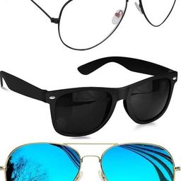 Arzonai Unisex Clear Lens & Black Oversized Sunglasses-picture-9