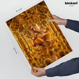 blinkart Yellow & Pink Printed Lord Ganesha Religious Wall Art-picture-13