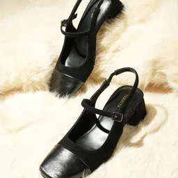 Theater Women Round Toe Block Heels Mary Janes image 4